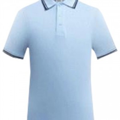 SKP023 manufacturing short-sleeved Polo shirt design striped collar short-sleeved Polo shirt short-sleeved Polo shirt supplier business group activities detail view-6